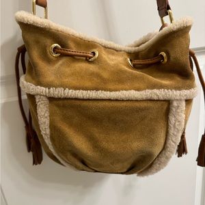 UGG chestnut crossbody bag with cinch cords and adjustable strap